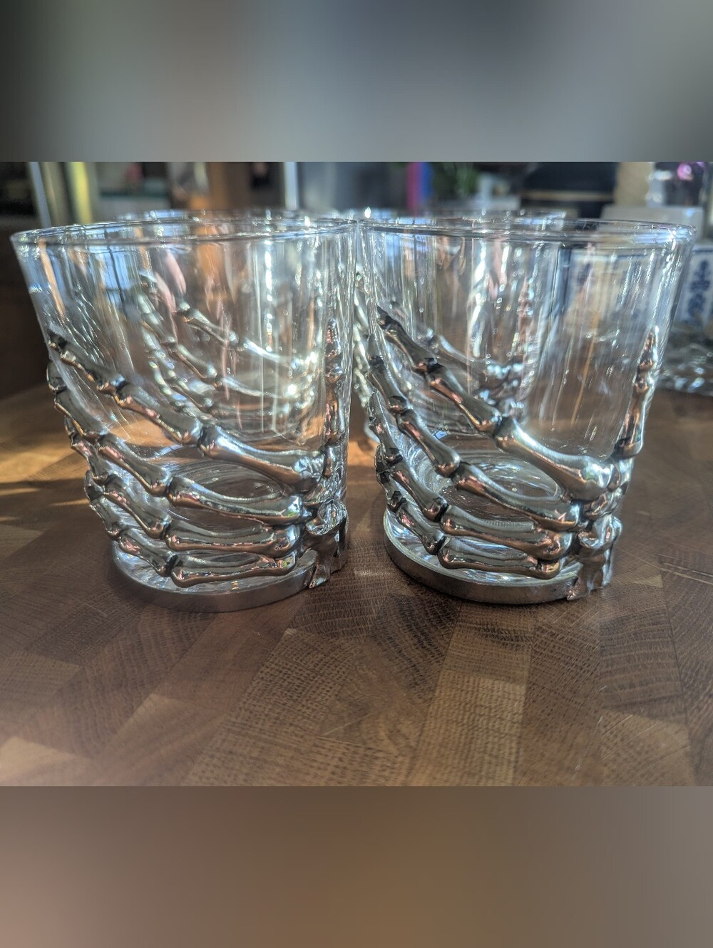 Skeleton Hand Double Old Fashioned Glass